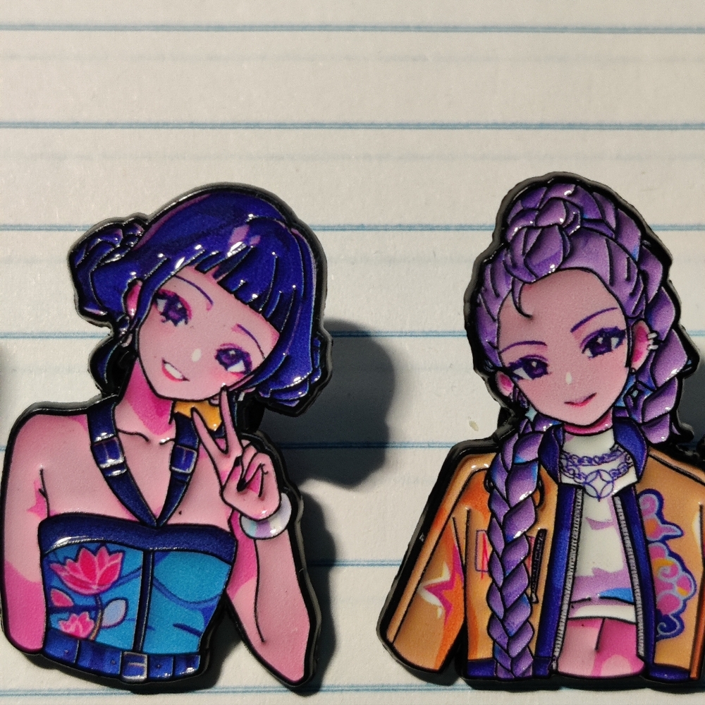 Set of 3 K-Pop Demon Hunter Aesthetic Anime Pins | K/DA Vibe ⚔️ - Picture 3 of 5